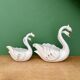 Pair of vintage cache pots - Ceramic swans