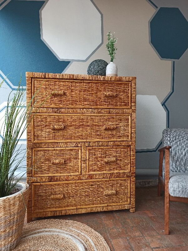 Vintage bamboo wicker rattan commodity