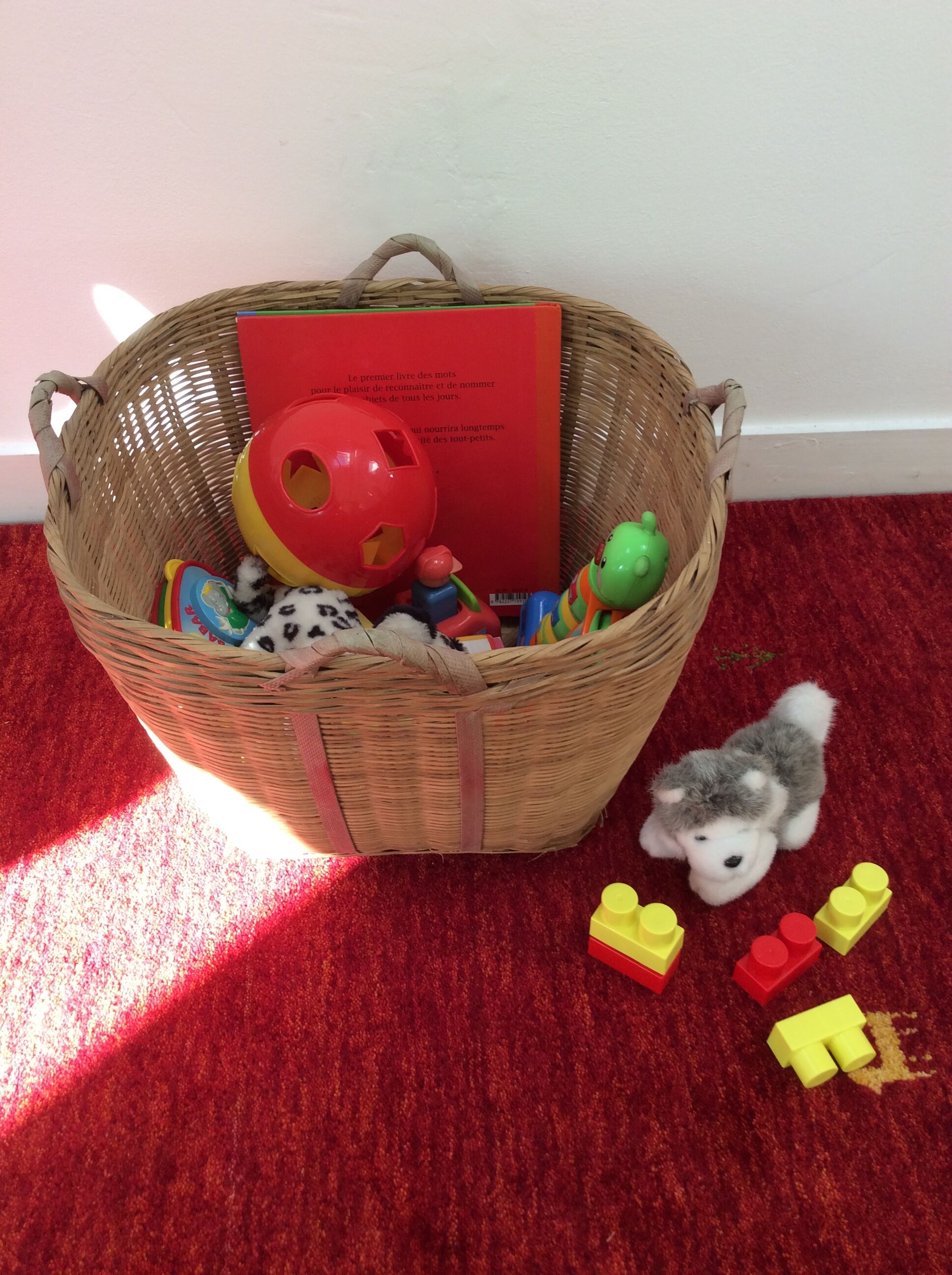 Old basket woven bamboo