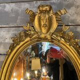 Louis xvi style mirror gilt wood with beveled glass leaf 19th c. period