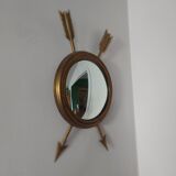 Curved brass witch's mirror