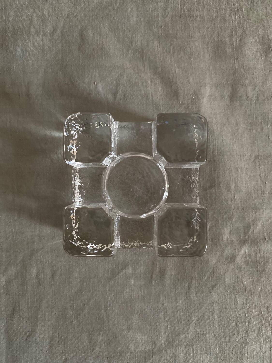 Molded glass candle holder