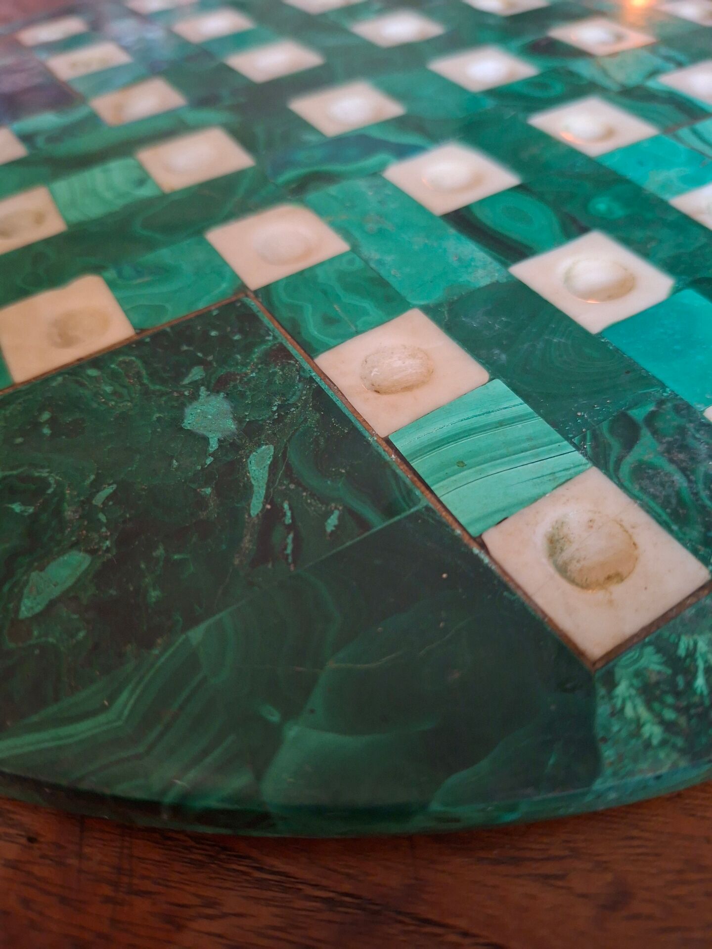 Solitaire game in malachite