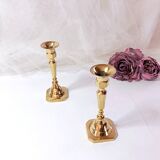 Pair of small brass candlesticks