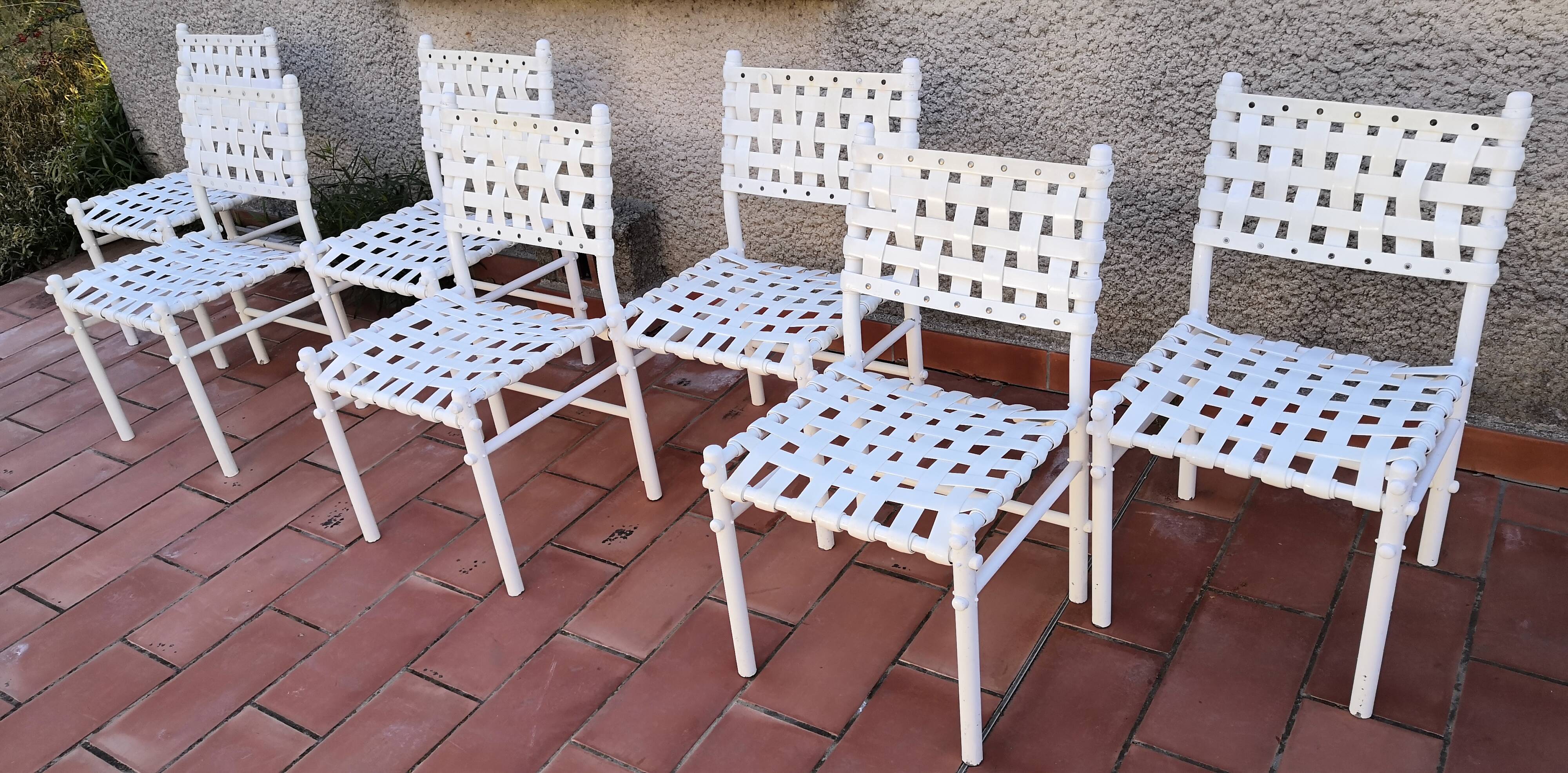 Suite de 7 chaises tressées triconfort vintage