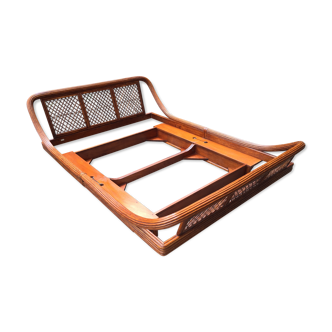 Rotin bed designate Maugrion for Roche Bobois 1960