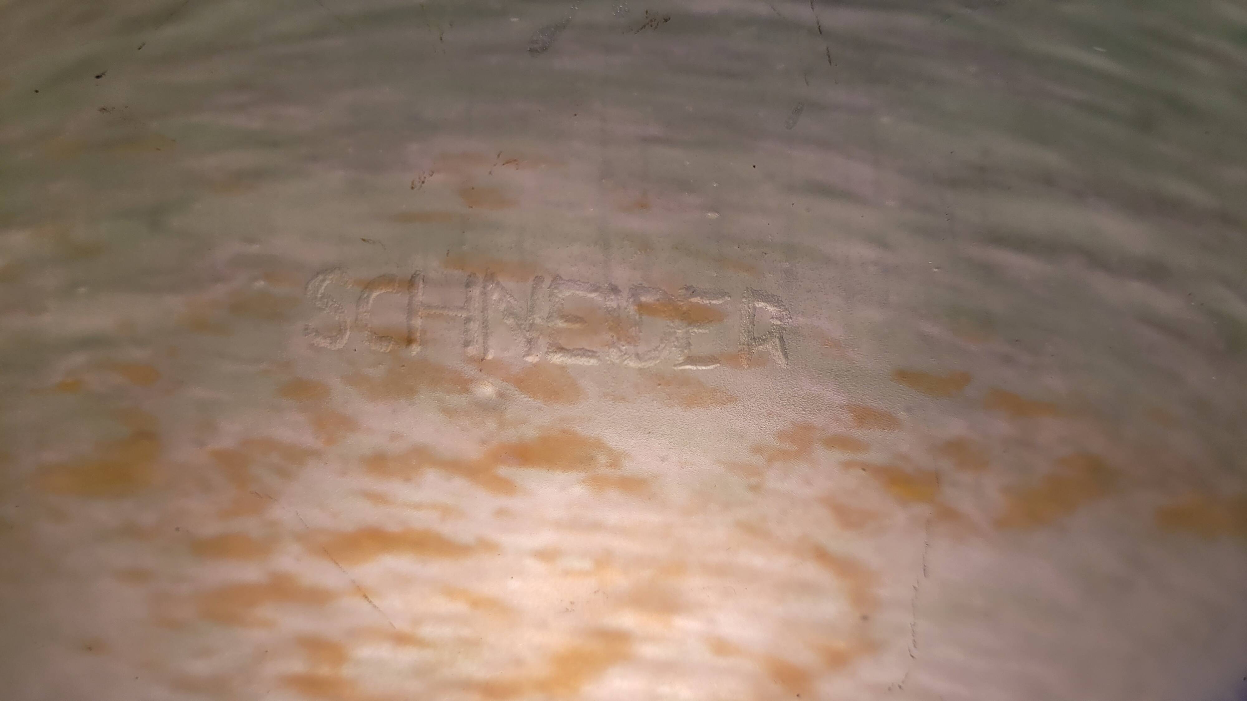 Magnificent Schneider chandelier with three branches - Opaline glass and metal