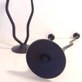 2 Hysteria double wrought iron candle holders - vintage brutalist design