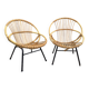 Pair of children's armchairs in rattan from the 1960s.