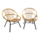 Pair of children's armchairs in rattan from the 1960s.