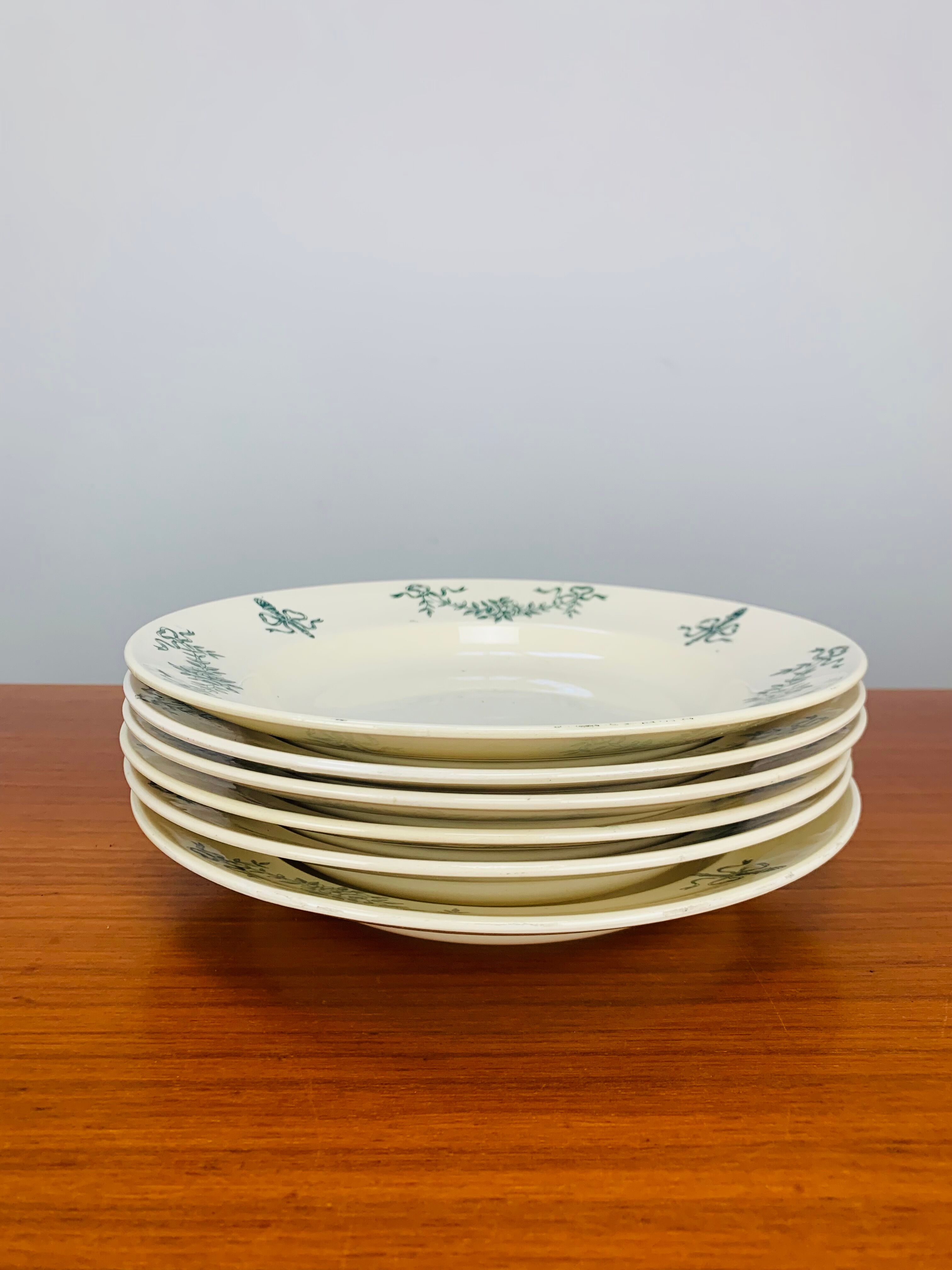 6 Sapho Lonchamp soup plates, iron earth