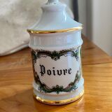 Servant with porcelain condiments Limoges salt pepper mustard