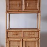 Rattan stand shelf and canning 50s