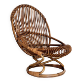 Fauteuil lounge en bambou Giovanni Travasa pour Bonacina, 1950s