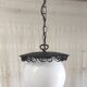 Metal lantern suspension and opaline globe by Delmas - mid 20th century.