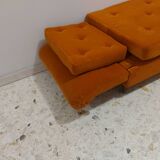 Sofa, daybed art deco, orange velvet