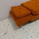 Canapé, banquette art déco, velours orange