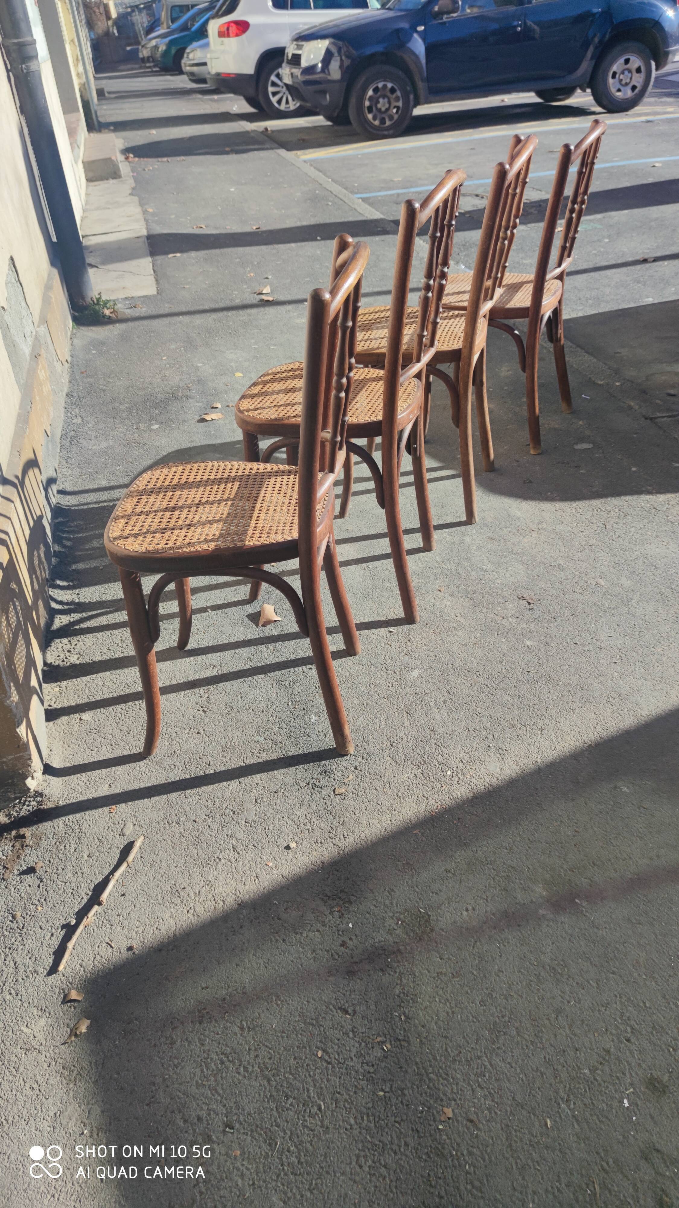 Set of 4 bistro chairs by J & J Khon, Austria, late 19th century