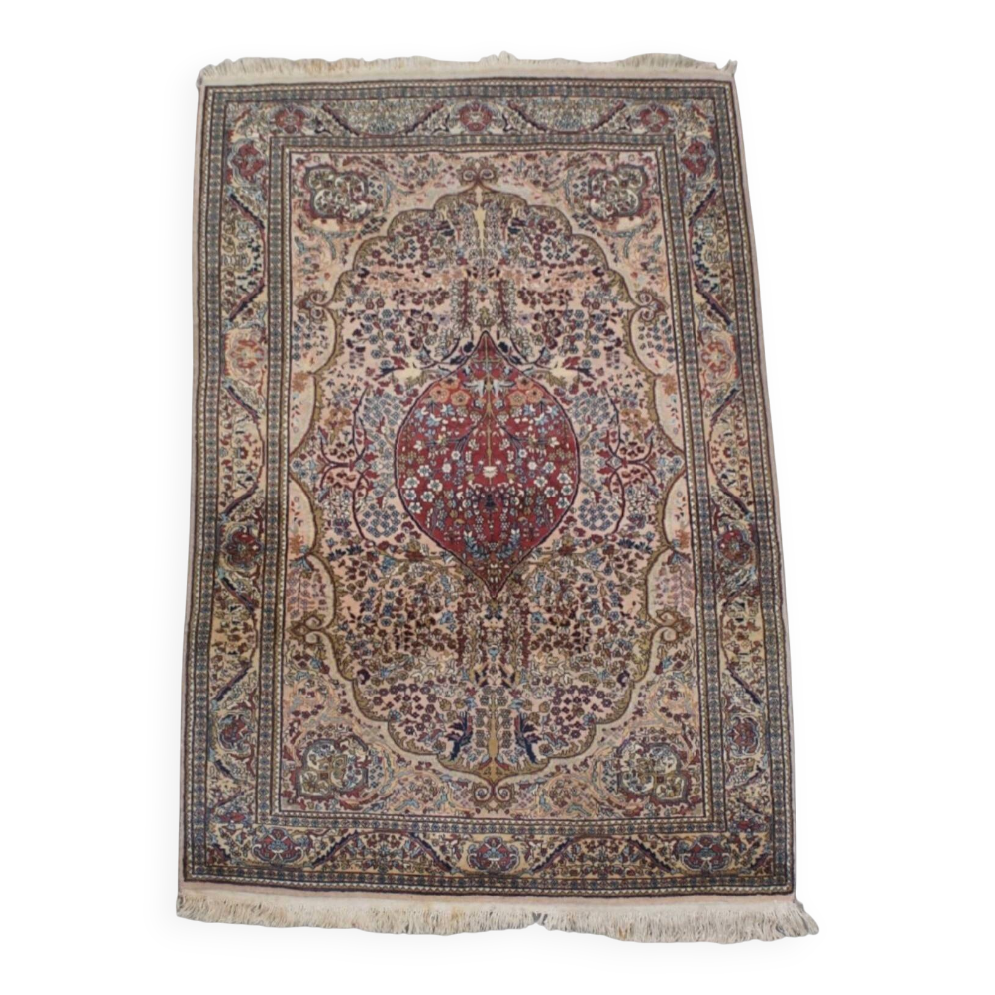 Hand-knotted rug with patterns – 232x139cm