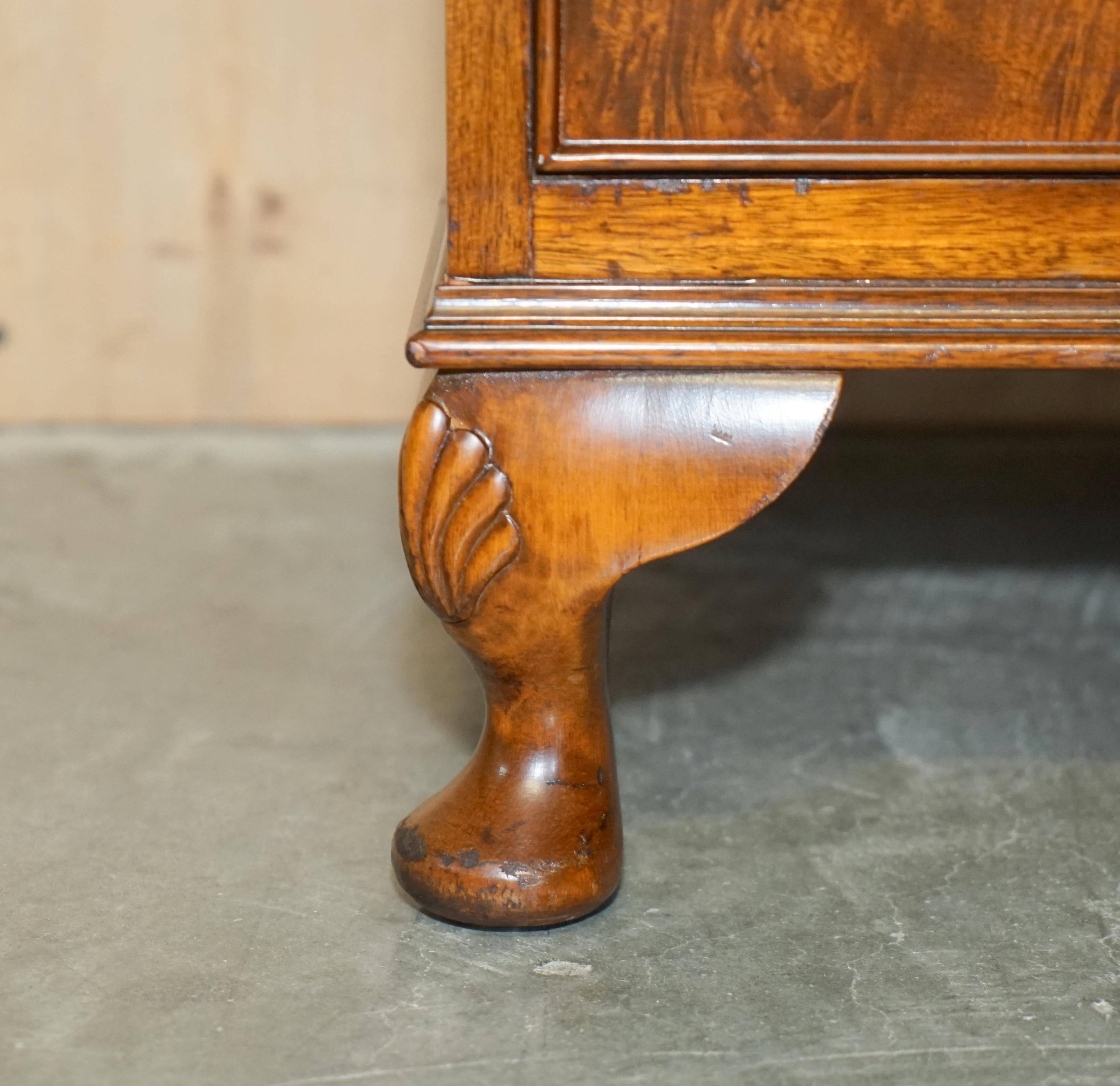 1940s vintage walnut commode with butler's serving tray.