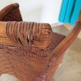 Woven rattan armchair, 1980s