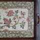 Ancien plateau de service faïence émaillée floral  & bois 1900 57x35 cm C99