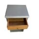 Wood and silver bedside table