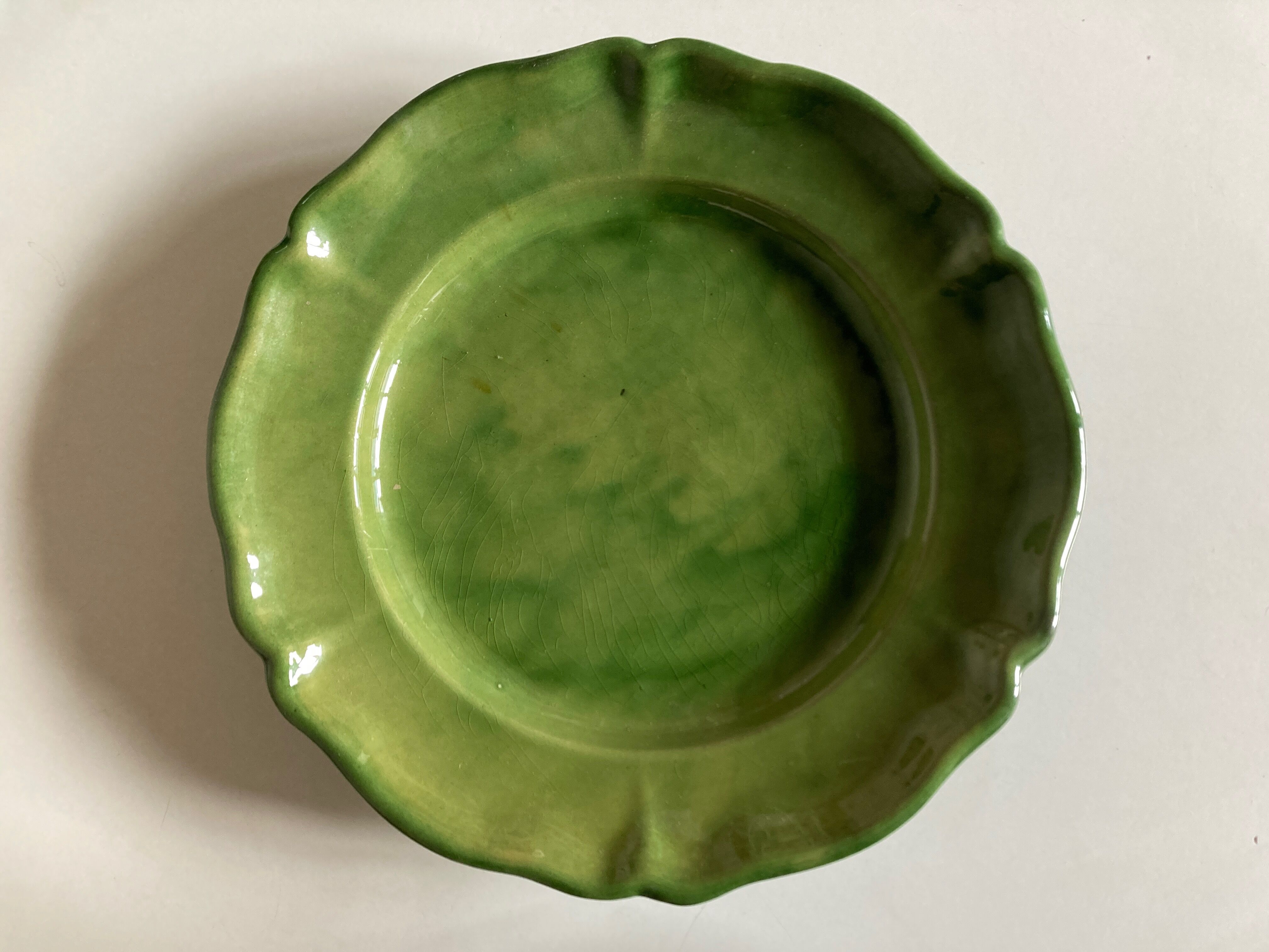 Glazed clay dish Biot verte XXL 1960