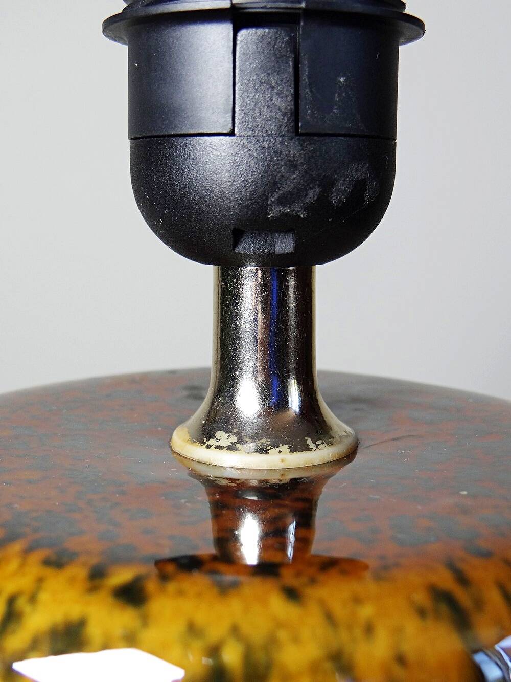 Vintage Italian lamp in pyrite ceramic, 1970s-1980s Hollywood Regency.