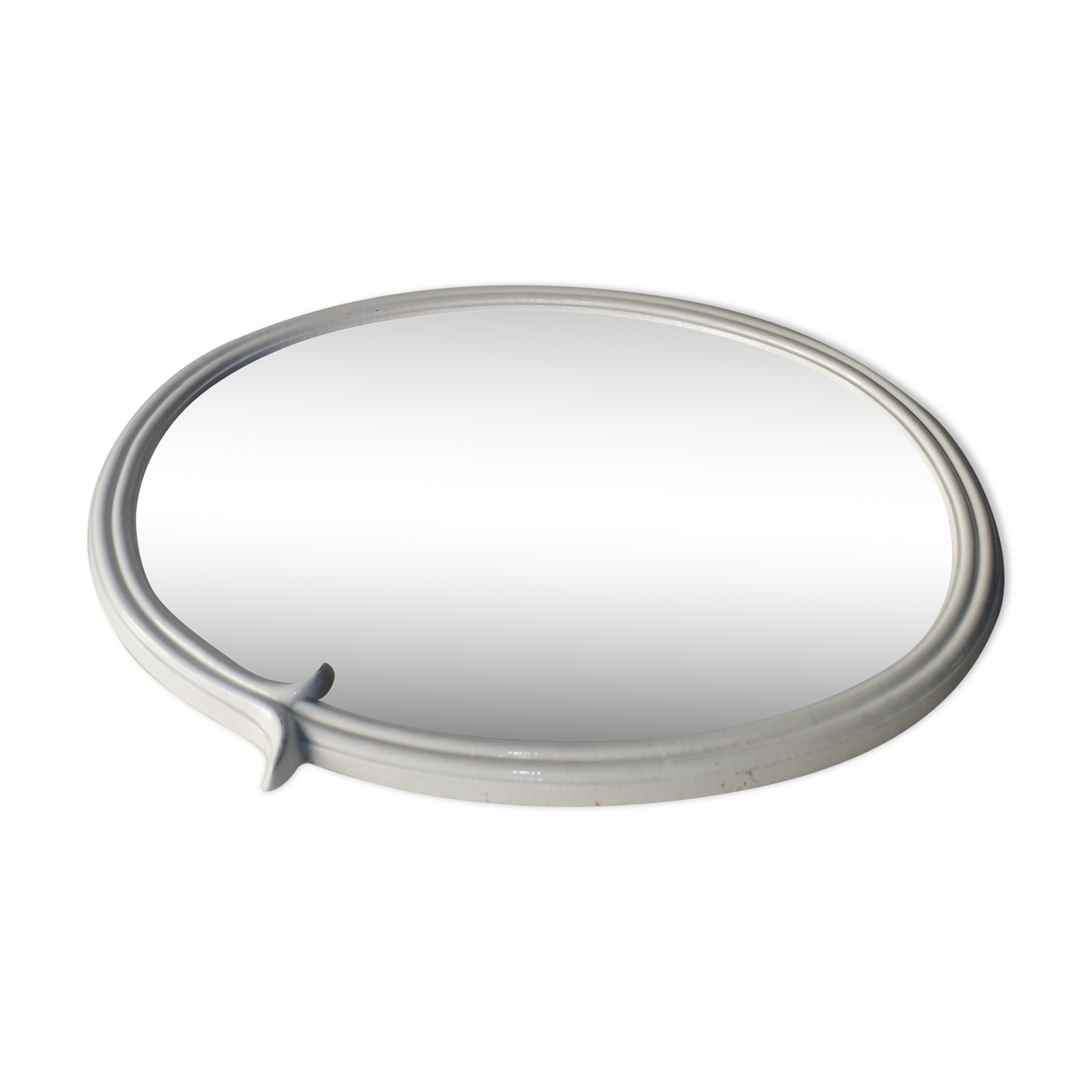 Miroir ovale 40 x 50 cm de salle de bains en fonte de fer style Art nouveau, Shabby Chic
