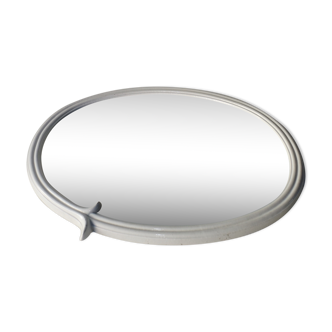 Mirror oval 40 x 50 cm from cast iron art nouveau, Shabby Chic bathroom