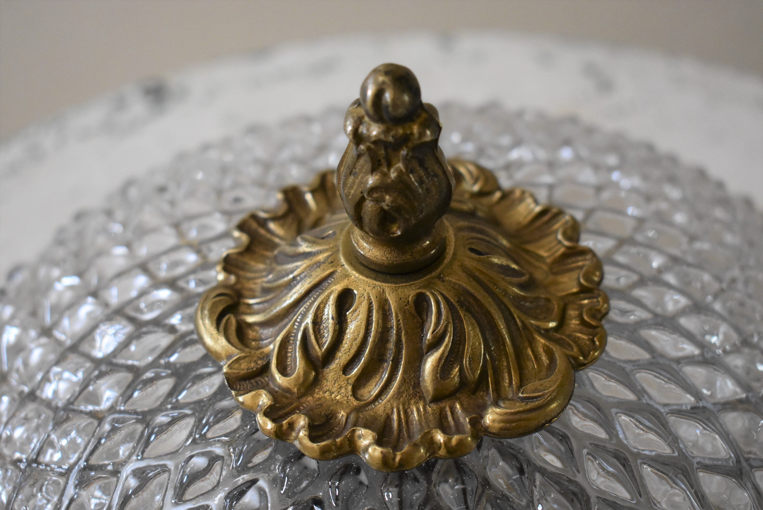 Ceiling lamp brass and vintage glass Foundry Ghidini