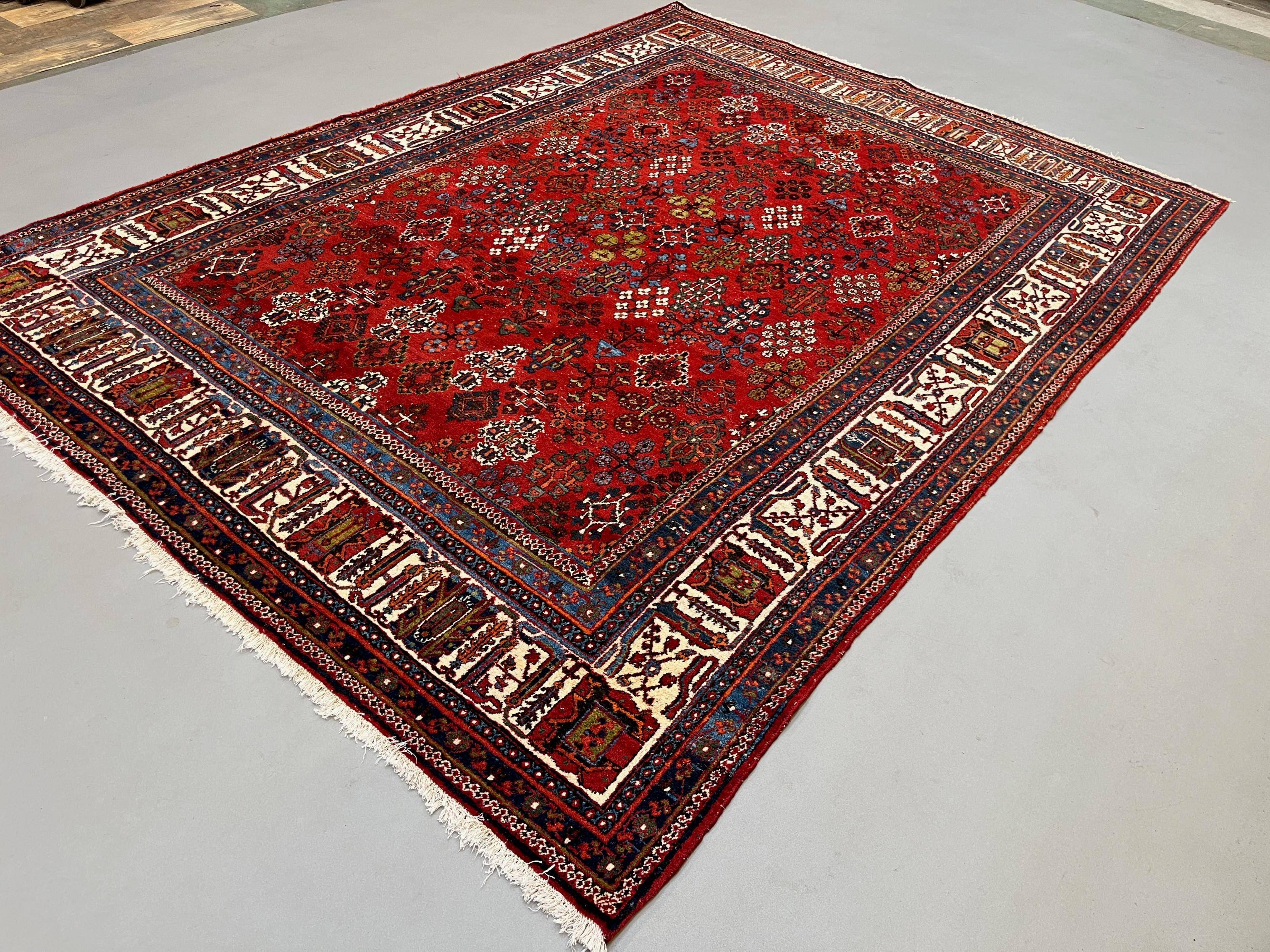 Vintage Persian Meymeh Rug, Wool Oriental HandMade Rug 328x236 cm