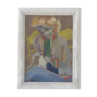 Huile sur isorel de Tonia  CARIFFA (1924-2025)