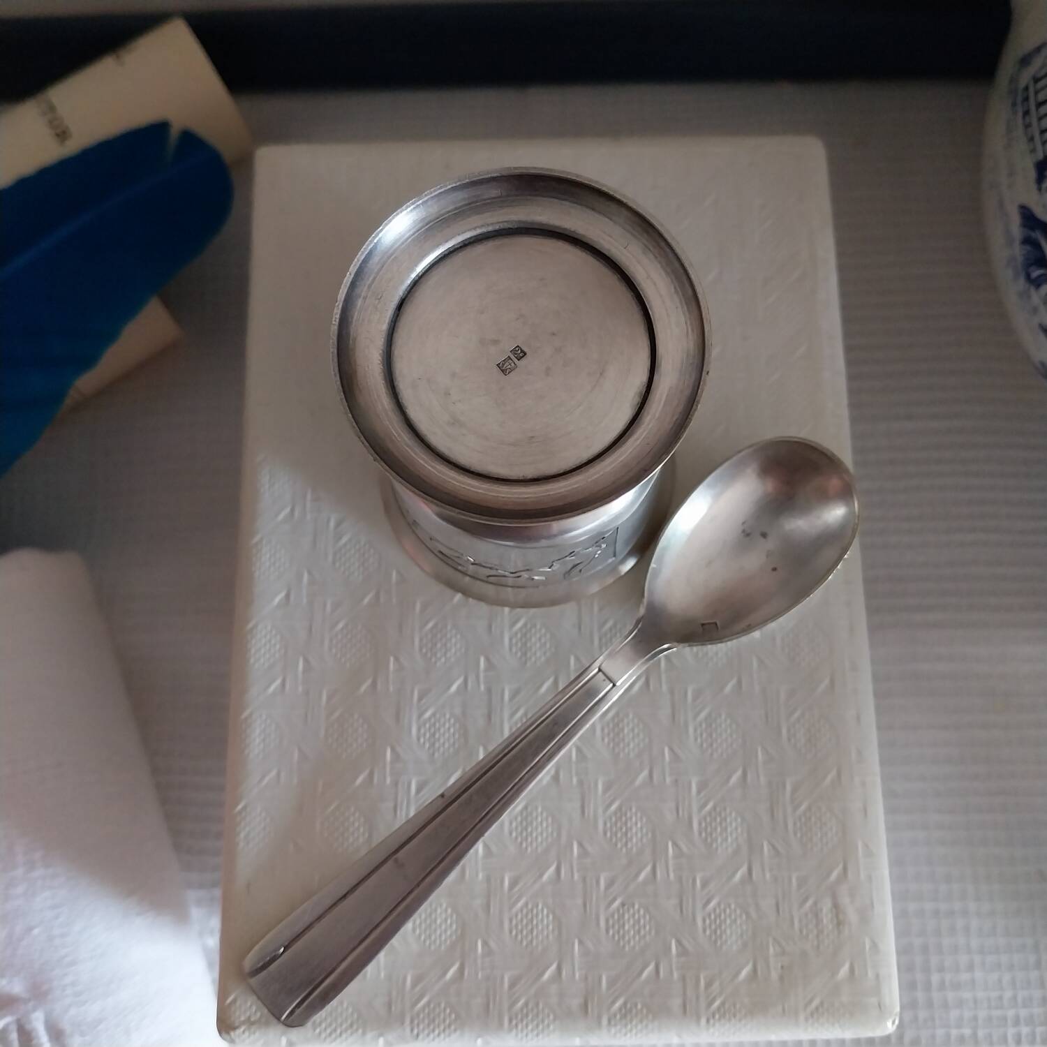 Birth gift set silver-plated egg cup