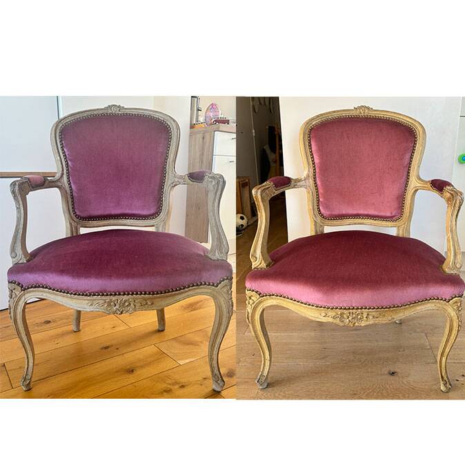 Pair of Louis XV style cabriolet armchairs