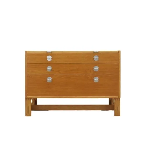 Commode en chêne danois et en frêne plaqué avec un dessus extensible, années 1970