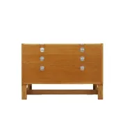 Danish oak and ash veneered chest of drawers with extendable top, 1970s