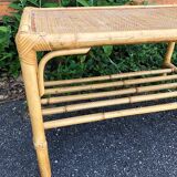 Vintage coffee table in bamboo and rattan
