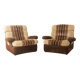 Ensemble de 2 fauteuils Space Age des années 1970 en velours