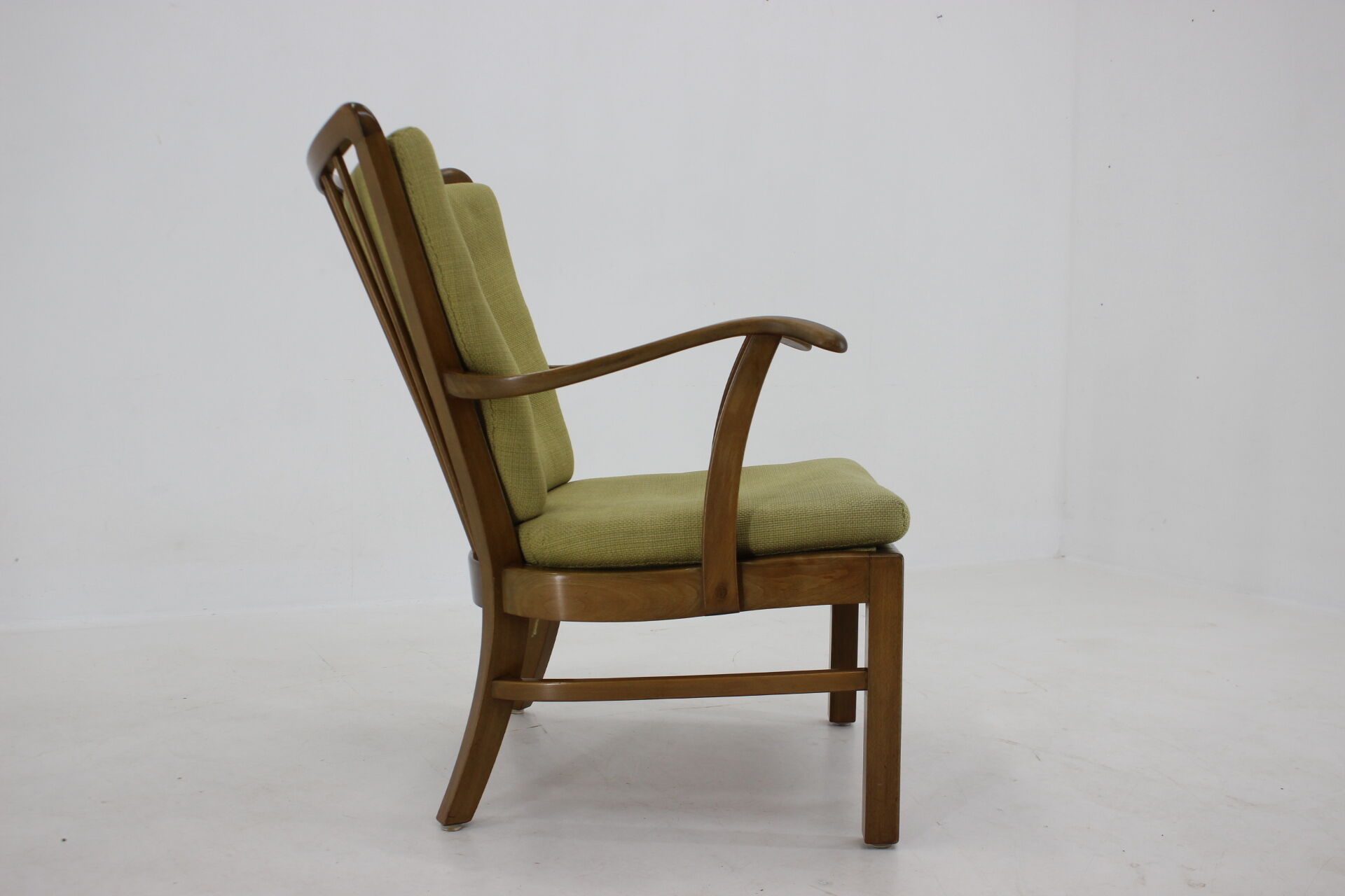 1940s Fritz Hansen Beech Armchair by Soren Hansen Model 1628 , Denmark