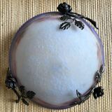 Art Nouveau suspension pâte de verre signed Degué