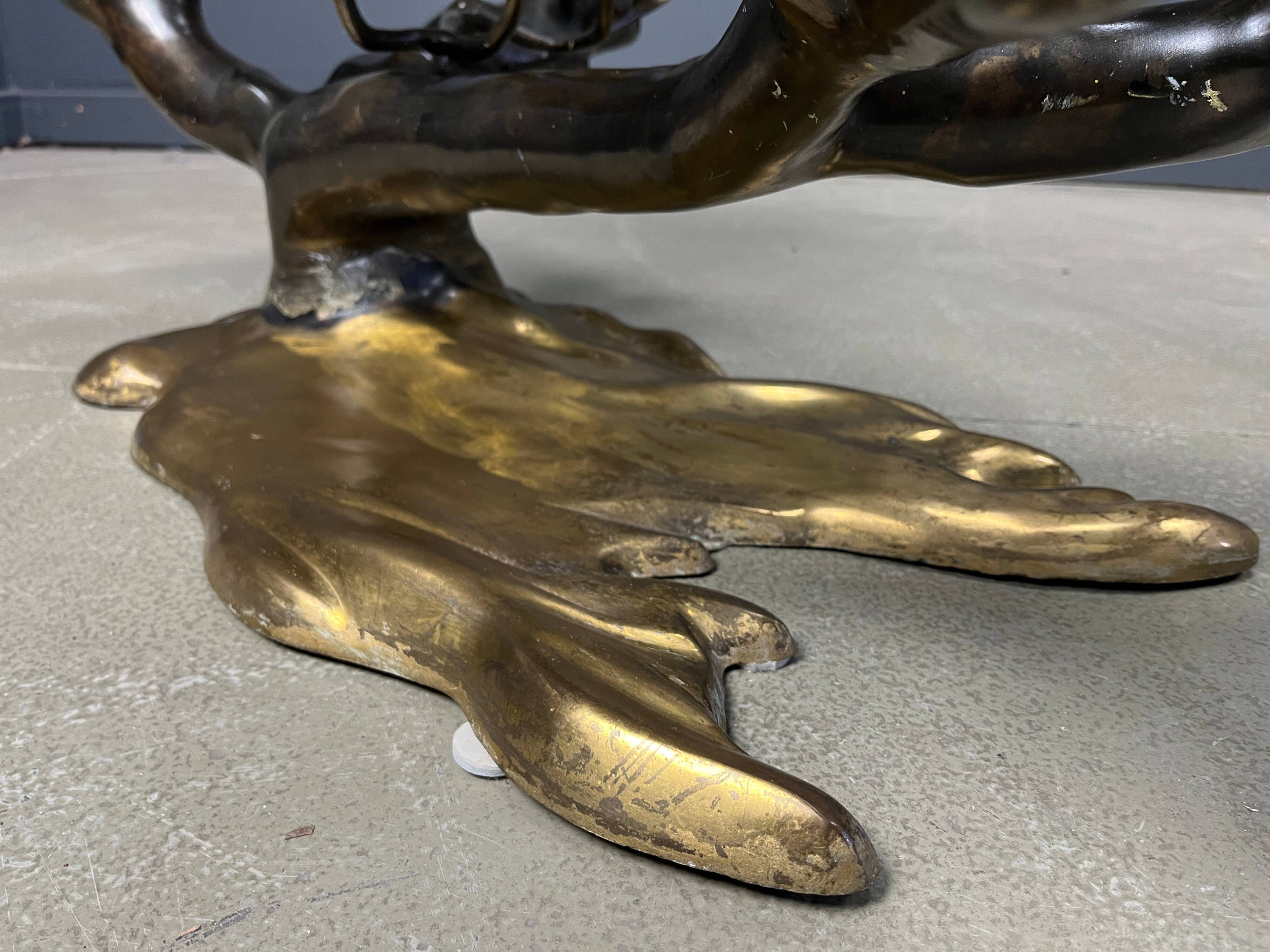 Bronze bonsai coffee table by Willy Daro, 1970s
