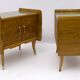 Pair of Art Deco Italian Bedside Tables White Ash Briar, 1920s