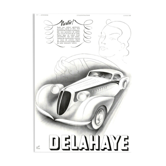 Affiche vintage années 30 Delahaye