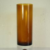 Amber glass vase 25 cm 1970s