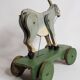 Old articulated toy to pull 27 cm, donkey, 1900