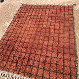 Handmade Moroccan Wool Rug – Authentic Berber Carpet with Geometric Grid Design