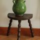 Old earthenware enamelled pitcher vase