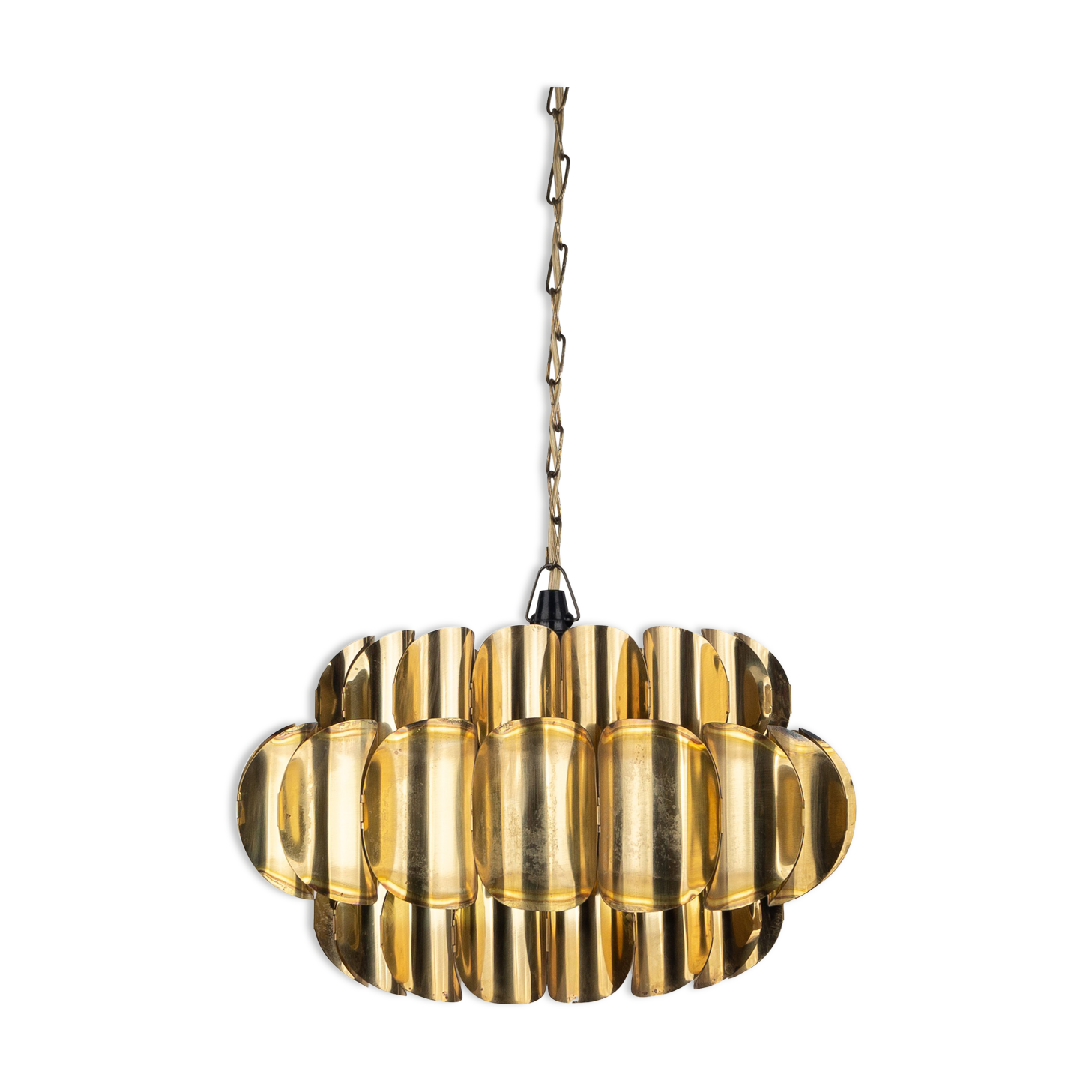 Rare brass pendant lamp by Thorsten Orrling, Hans-Agne Jakobsson, Denmark, 1960s